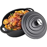 5.5 Quart Oval Cast Iron Dutch Oven Pot with Lid, Oven Safe up to 550° F & Dishwasher Safe, Sturdy Dutch Oven Cookware