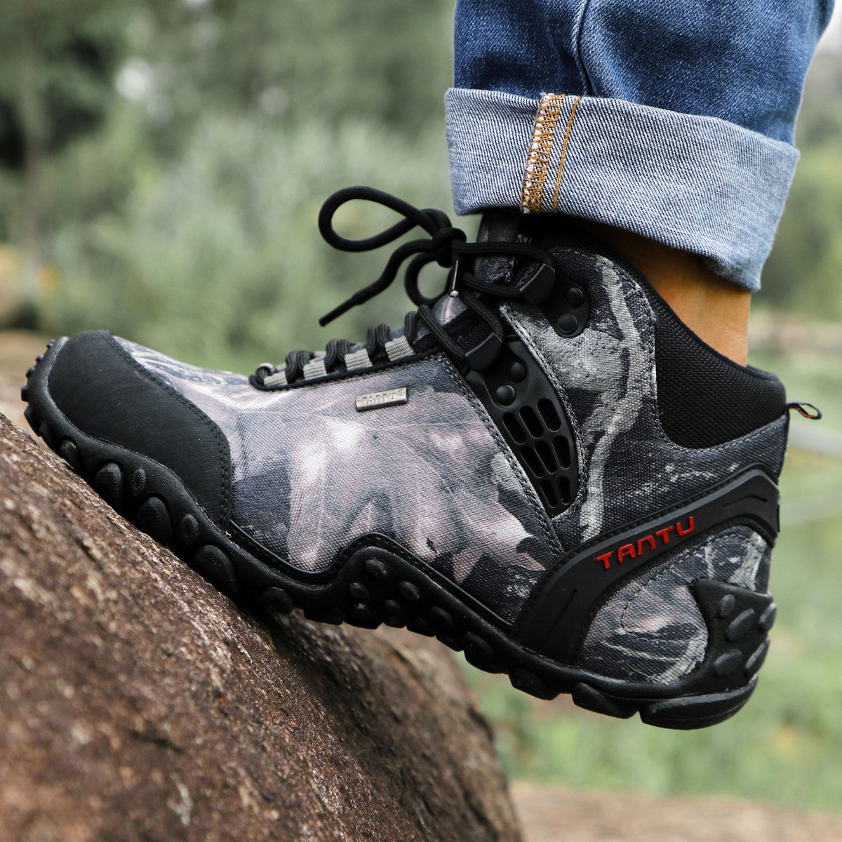 Gomnear Mens Hiking Boots Trekking Shoes Outdoor Sport Non Slip