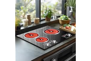 ADVWIN 3 Burner Electric Cooktop 24 Inch Knob Control Built-in Ceramic Stove Top with Child Safty Lock, Timer, 10 Power Setting, Over-Temperature Protection, 5200W, 220v, Hard Wire(No Plug)