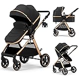 Accombe 2 in 1 Baby Stroller, Convertible Bassinet