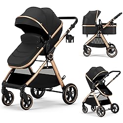 Accombe 2 in 1 Baby Stroller, Convertible Bassinet