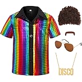 SIZGAROOT 70s Outfits for Boys Disco Costume Kids Halloween Party Dress Up