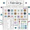 Blue Boho Rainbow Calendar Bulletin Board Set Calendar Seasons Weather Chart CTP Bulletin Board and Classroom Decoration with Seasons, Weather, and Days of The Week Chart, Back to School Decorations
