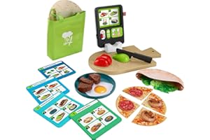 Fisher-Price Preschool Kitchen Playset Laugh & Learn 123 Follow The Recipe Meal Kit 30-Piece Pretend Cooking Toy Set for Ages 3+ Years