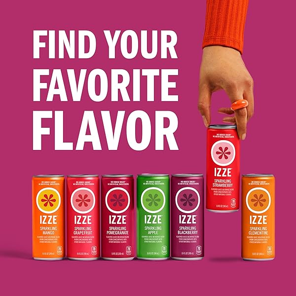 IZZE SPARKLING JUICE, 4 FLAVOR VARIETY PACK, 8.4 FL OZ (24 COUNT)