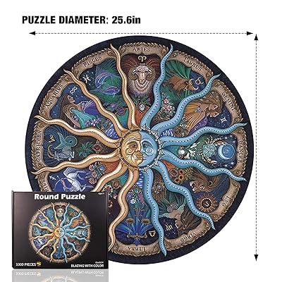 Buy 1000 Pieces Constellation Jigsaw Puzzles Box Diy Toys Educational Games Large Round Earth Puzzles Stress Relievers Art Planet Puzzles For Thanksgiving Astronomy Decor Gifts E 12 Constellations Online In Indonesia B08xzcbjzt