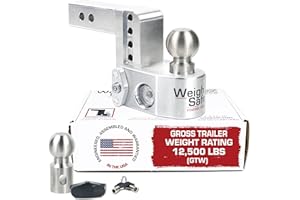 Adjustable Trailer Hitch, Adjustable Ball Mount, Truck Ball Hitch, Aluminum Trailer Tow Hitch w/Built in Scale for Anti Sway, 12,500 lbs GTW - Weigh Safe