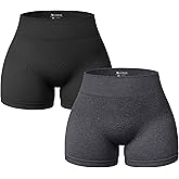 OQQ Women 2 Piece Shorts Butt Lifting High Waist Tummy Control Yoga Athletic Workout Shorts