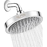 GURIN Shower Head - Luxury Polished Chrome Finish - Rain Showerhead 6 Inch | High Pressure Shower Heads with Adjustable Angles, 90 Anti-Clog Nozzles, Tool-Free 1-Min Install