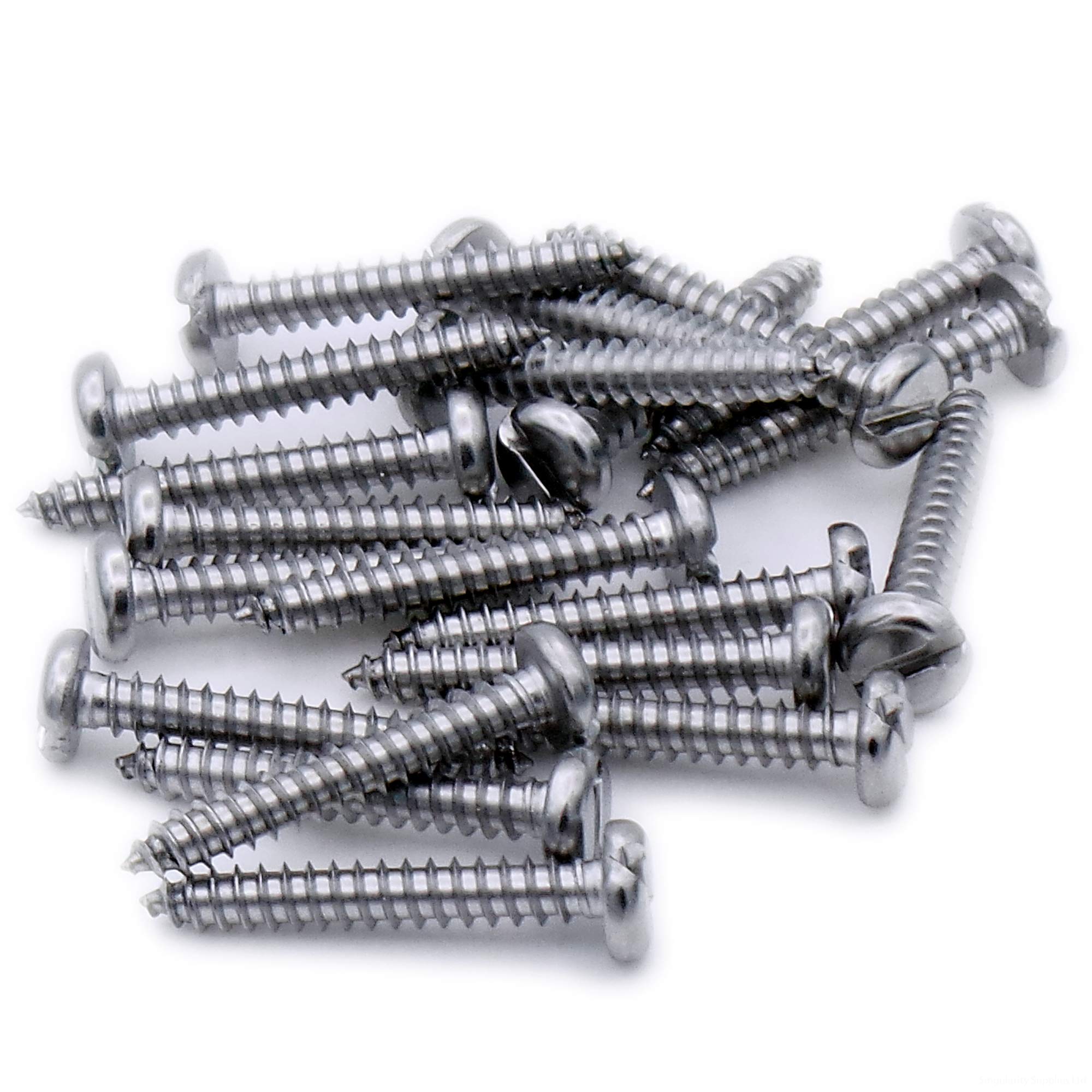 No.14 x 1 (6.3mm x 25mm) Slot Pan Self-Tapping Screw - Stainless Steel (A2) (Pack of 20)