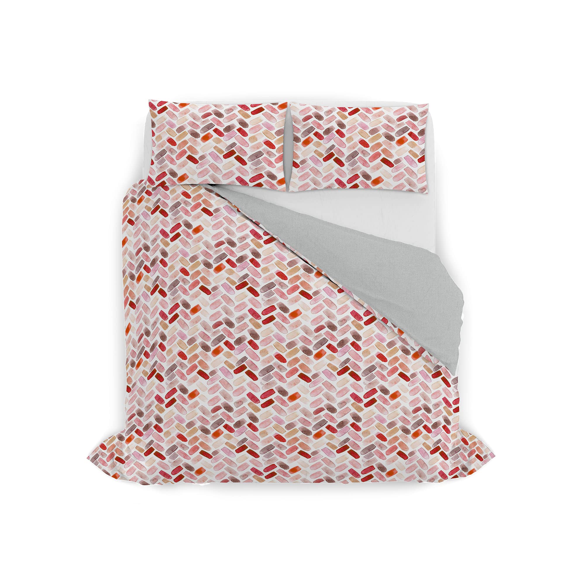 Italian Bed Linen Watercolor Duvet Cover Set, 05, Double