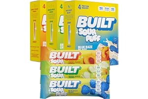 Built Bar, Sour Puff Protein Bars, Variety Pack, Collagen, On-the-go Snacks, Sour Candy, Mixed Sampler, 12 Pack