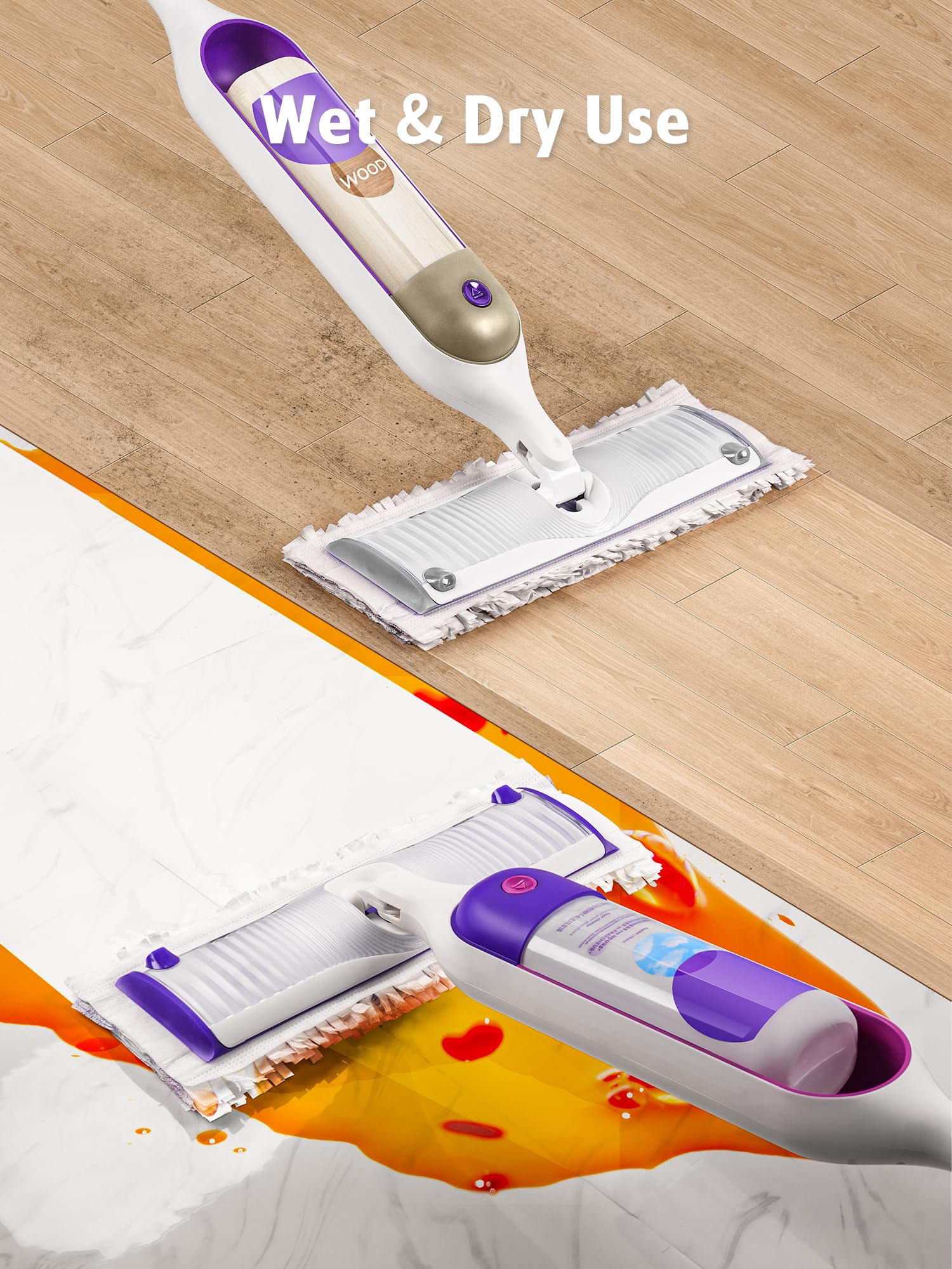 AIR U+ 24 Pack Disposable Power Mop Pads Refills for Swiffer Power Mop, Unscented 14-Layer Thickened Multi-Surface Replacement Mopping Refills Pads for Floor Surface Cleaning