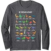 Types of Dinosaurs Alphabet A-Z ABC Dino Identification Long Sleeve T-Shirt