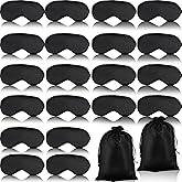Dyrfolm 20 Pieces Silk Sleep Mask,Silk Eye Masks for Sleeping,Eye Mask with Adjustable Strap,Soft Sleeping Mask Eye Cover,Comfortable Blindfold Eyeshade for Women Men Sleeping Travel Nap(Black)