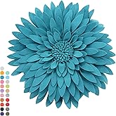 3D Daisy & Sunflower Decorative Pillow - 14.5 x 13 inch Round - Teal Flower-Shaped (Case + Insert)