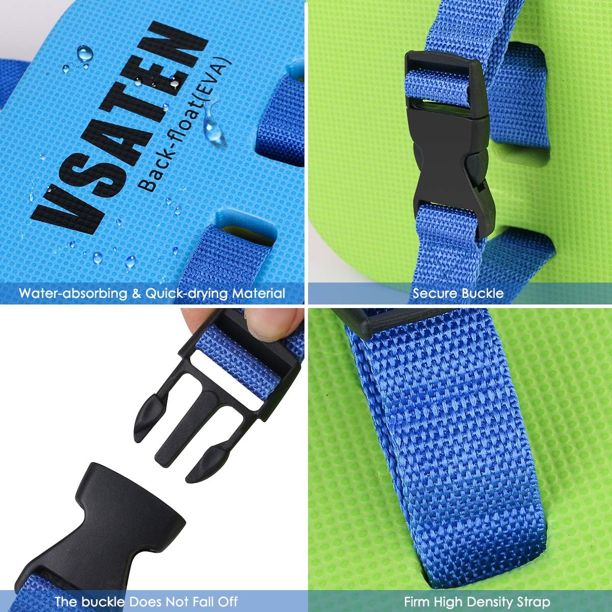 VSATEN Back Float, Swim Belt Bubble Adjustable 3 Layers Thicken Split Foam Learning Safety Training Board Pool Floaties for Kids Toddlers Swimming Beginners Floats Swim Lessons Equipment (60lb-100lb) : Sports & Outdoors