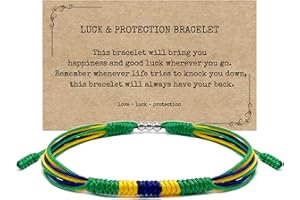 LAMIBEE Patriotic Country Code Flag Pride Bracelet, Protection and Lucky Surfer String Bracelet, Tibetan Wrist Wrap Bracelet, Boho Rope Bracelet for Women, Men, String Thread