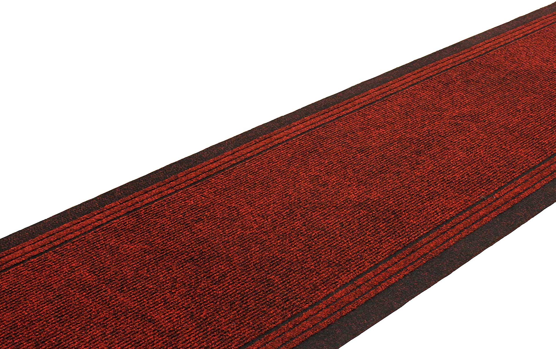 Serdim Rugs Sydney Non Slip Hallway Runner - Stair Runner - Custom Long Length Hard Wearing Rubber Back Entrance Stripe Design Mats - Kitchen Runners, Red, Length:50ft(1524cm)