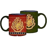 Harry Potter Hogwarts Crest Holiday Sweater Heat-Reveal Ceramic Mug | Coffee Cup For Tea, Espresso, Cocoa | Holds 14 Ounces