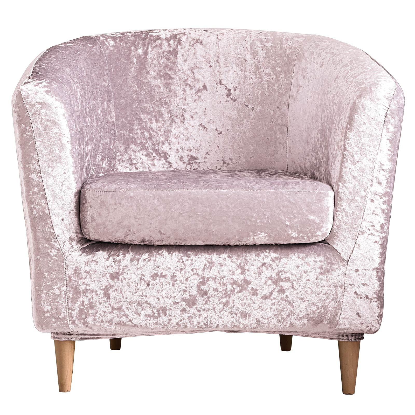 Mingfuxin Crushed Velvet Tub Chair Covers, 2 Pieces Armchair Sofa Slipcovers with Cushion Cover, High Stretch Soft Tub Sofa Covers Furniture Protector for Bar Counter Living Room (Pink)