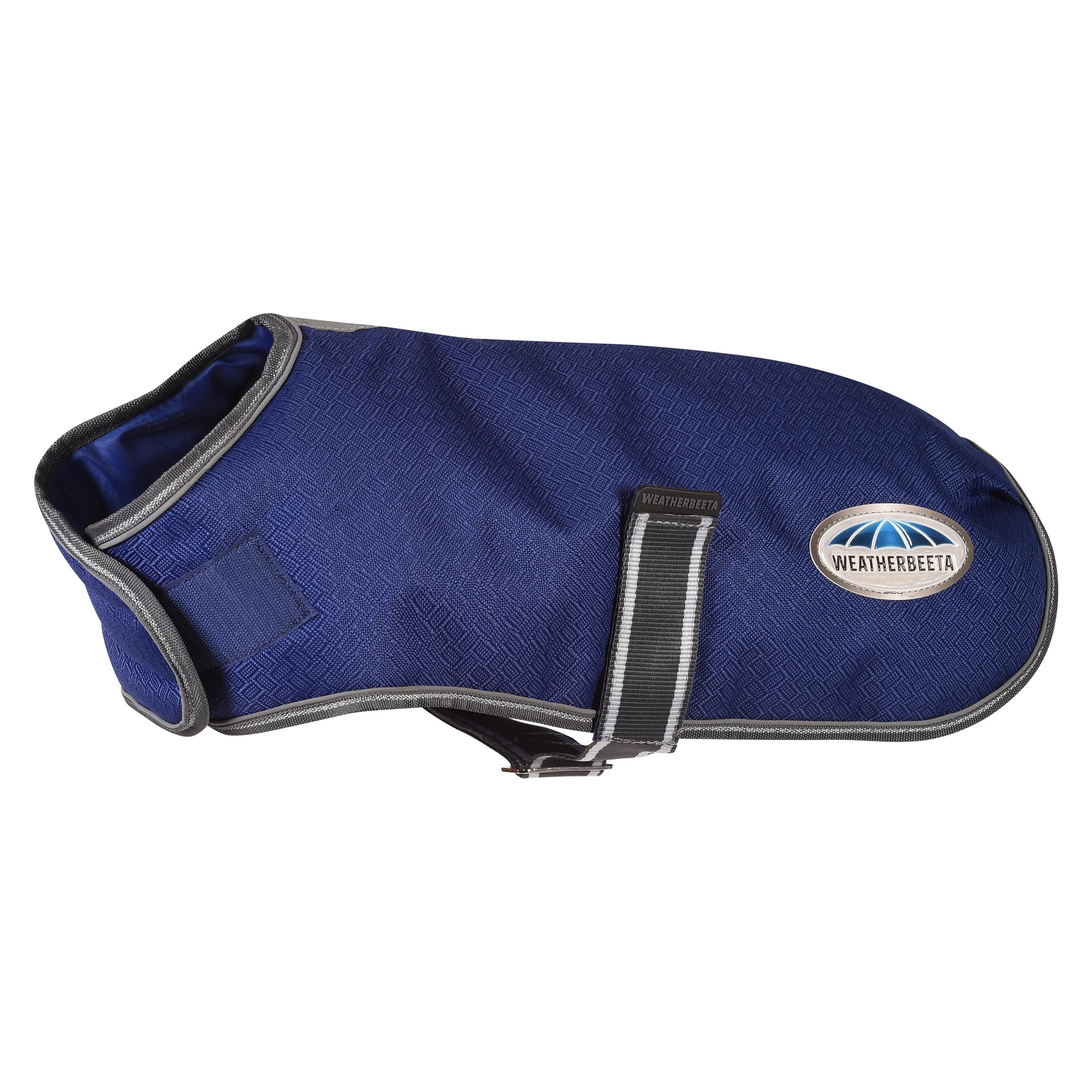 WeatherBeeta ComFiTec Premier Free Parka Dog Coat Medium, Dark Blue/Grey/White, 25cm