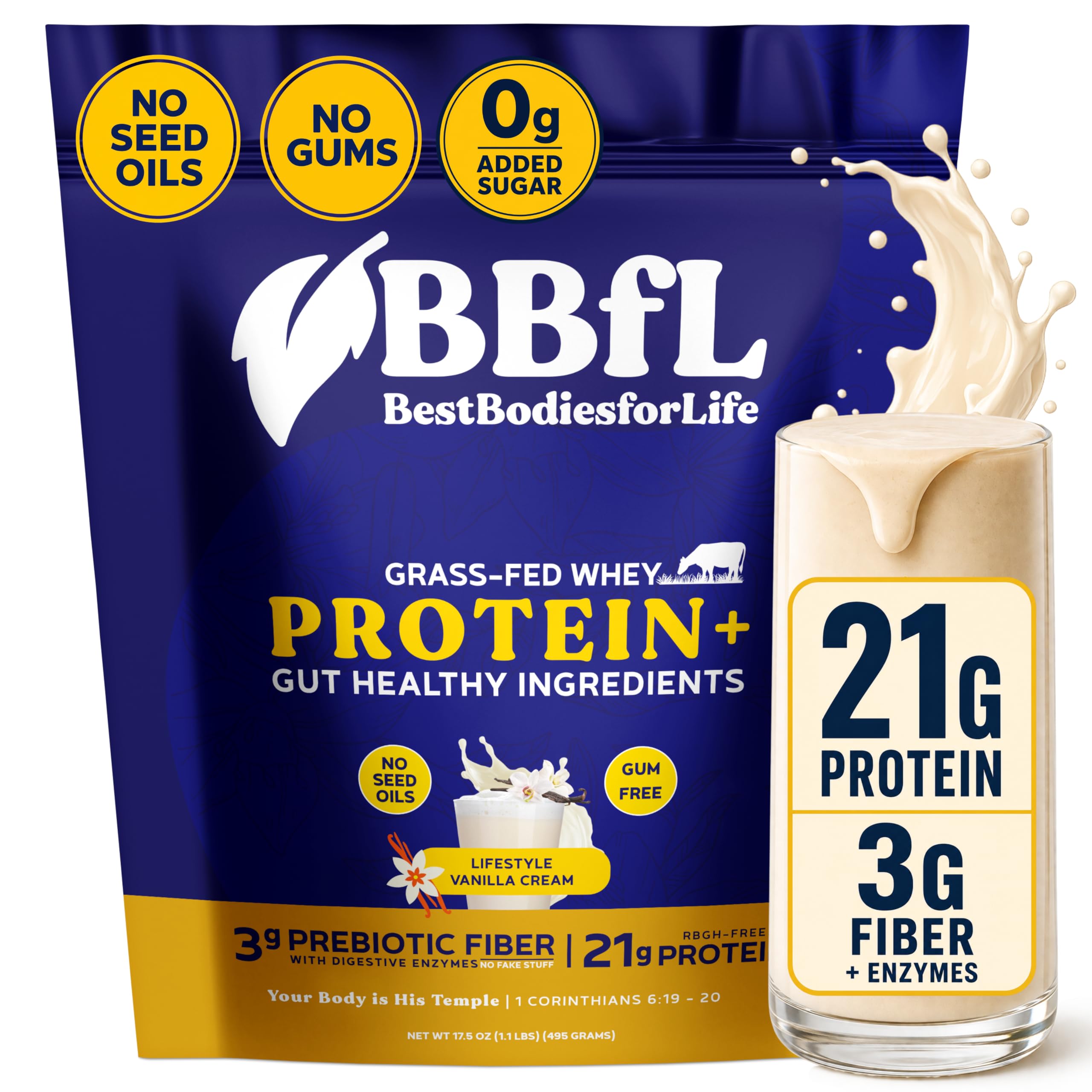 Grass-Fed Whey Protein+ (Vanilla Cream)