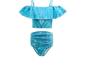 DNFUN Girls Bathing Suits Two Piece Kids Swimsuits Summer Beach Swimwear