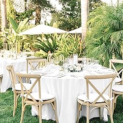 Pesonlook 8 Pack White Round Tablecloth 90