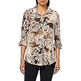 MULTIPLES Women's Roll Tab Long Sleeves Button Front High-Low Shirt