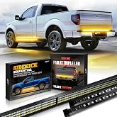 OPT7 Sidekick 78" Running Board Lights 2PCS LED Strips &amp; 60" Triple Parlux LED Tailgate Light Bar with Sequential Amber Turn Signal