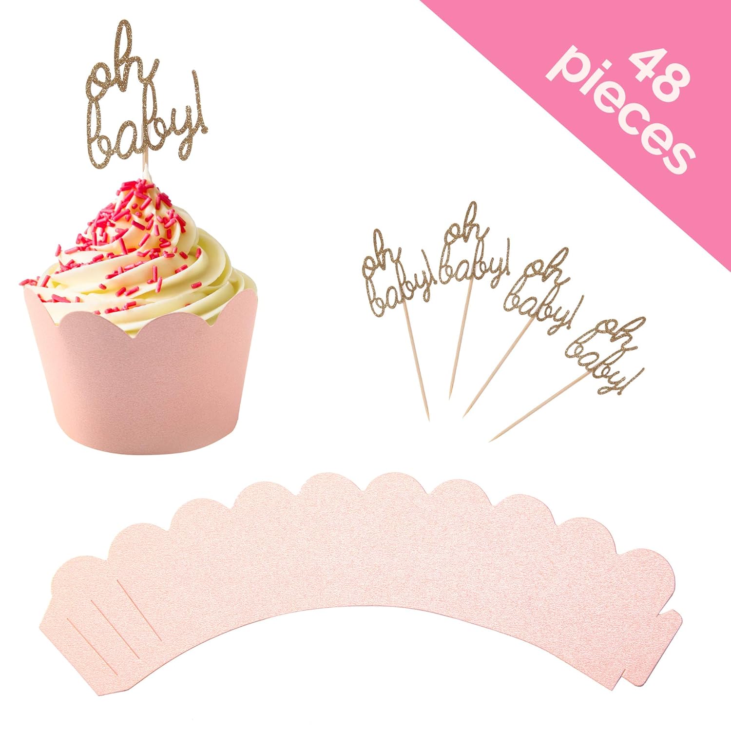 oh baby cupcake topper