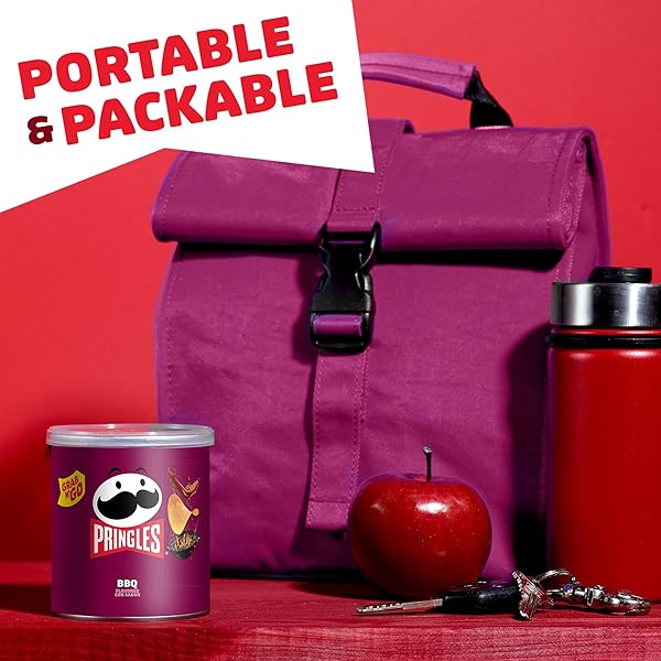 PRINGLES POTATO CRISPS CHIPS, LUNCH SNACKS, OFFICE AND KIDS SNACKS, GRAB N’ GO, BBQ (12 CANS)