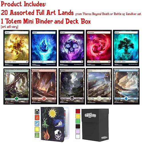 Totem World 20 Assorted NYX or Full Art Basic Land Card Mana Set