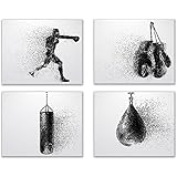 Summit Designs Boxing Wall Art Prints – Set Of 4 (8x10) Unframed Posters, Room Decor For Men Kids Teenagers, Poster Set For Bedroom Man Cave, Boys Bedroom Decor, Prints