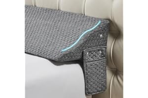Yojoker Queen Size Bed Wedge Pillow for Headboard Gap, Wedge Pillow Headboard with Side Pockets and Wave Contour, High-Density Foam Bed Gap Filler (0-6"), 60x10x6 Inch, Gray