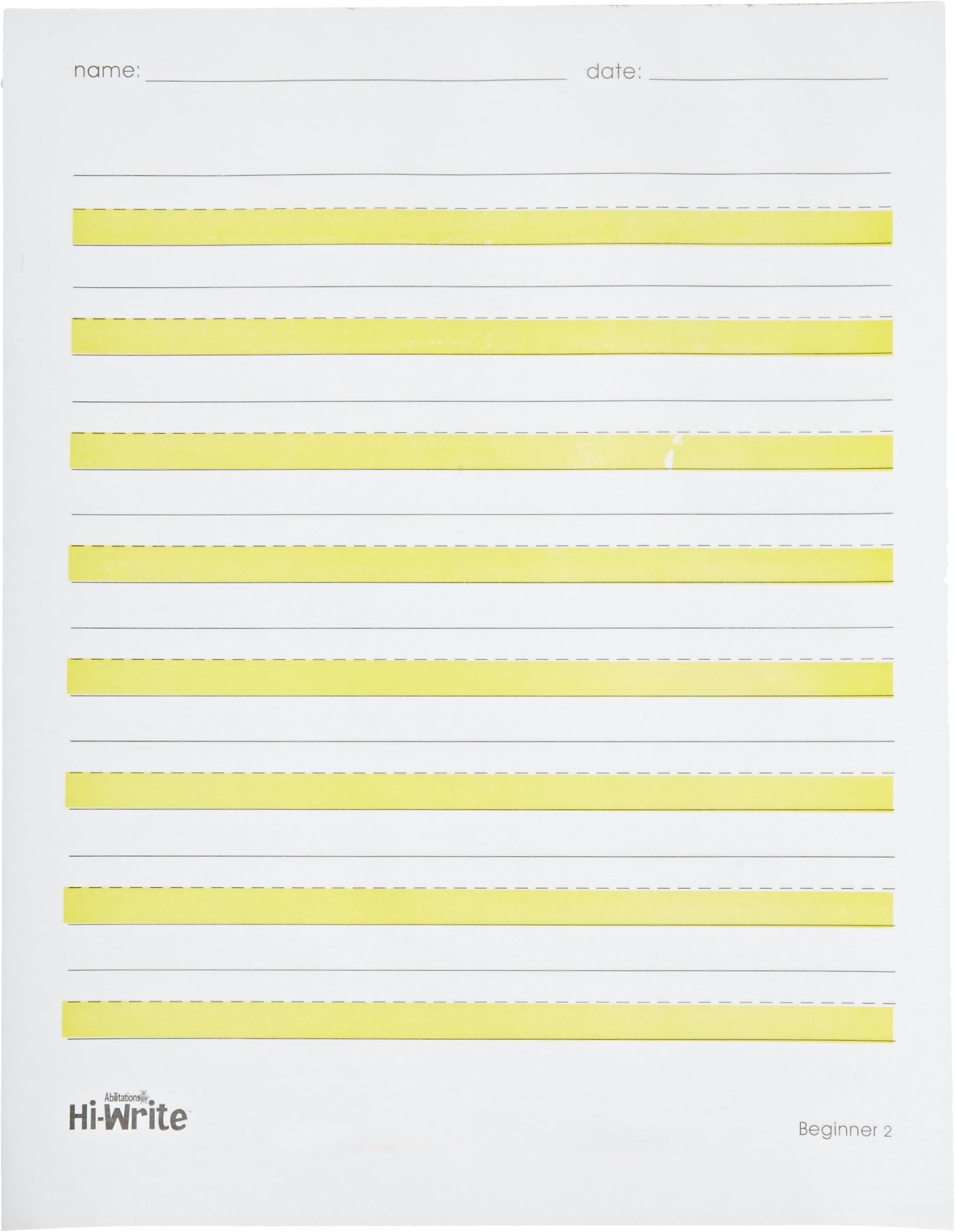 Abilitations Hi-Write Beginner Paper, Level 2, Pack of 100,89662,Yellow/White