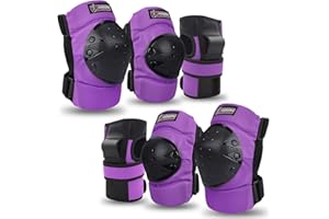 Haomaomao Adult & Kids Knee Pads Elbow Pads Wrist Guards Protective Gear Set for Roller Skates Scooter Inline Skating Cycling BMX Bike Skateboard Riding and Outdoor Extreme Multi-Sports