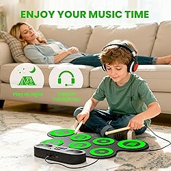 Electric Drum Set with Dual Speaker, Kids