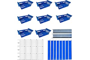 FreezerMax MEGA Freezer Organization System, Large Universal Fit Organizer, Includes 8 Expandable Chest Freezer Baskets, Heavy Duty System for 15 to 30 cubic ft Deep Freezers , Blue