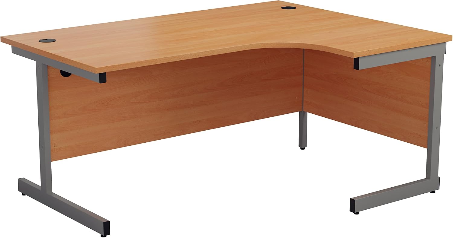 Office Hippo Heavy Duty Right Corner Desk, Strong & Reliable Workstation, Integrated Cable Ports, PC Desk For Office or Home