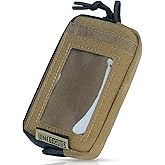 ONETIGRIS Front Pocket Wallet with Zippers Small Coin Purse Tactical Wallet Nylon Minimalist Wallet for Men Women, Brown