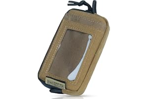 ONETIGRIS Front Pocket Wallet with Zippers Small Coin Purse Tactical Wallet Nylon Minimalist Wallet for Men Women, Brown