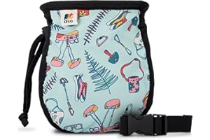 Oso Supply Co - Rock Climbing Chalk Bag, No Leak Drawstring Closure Bag, Adjustable Quick Clip Belt, Perfect for Gym Climbing, Bouldering, Gymnastics, Cross Fit, Weightlifting