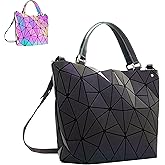 CAFINY Geometric Purse for Women,Geometric Luminous Purses and Handbags,Geometric Bags and Holographic crossbody bag