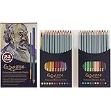 Cezanne Watercolor Pencil Set of 24 Colors, Professional Artist Quality Soft Core Leads for Watercolour Painting, Coloring, D