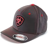 Ariat Men's Gray Red Flex Fit Hat