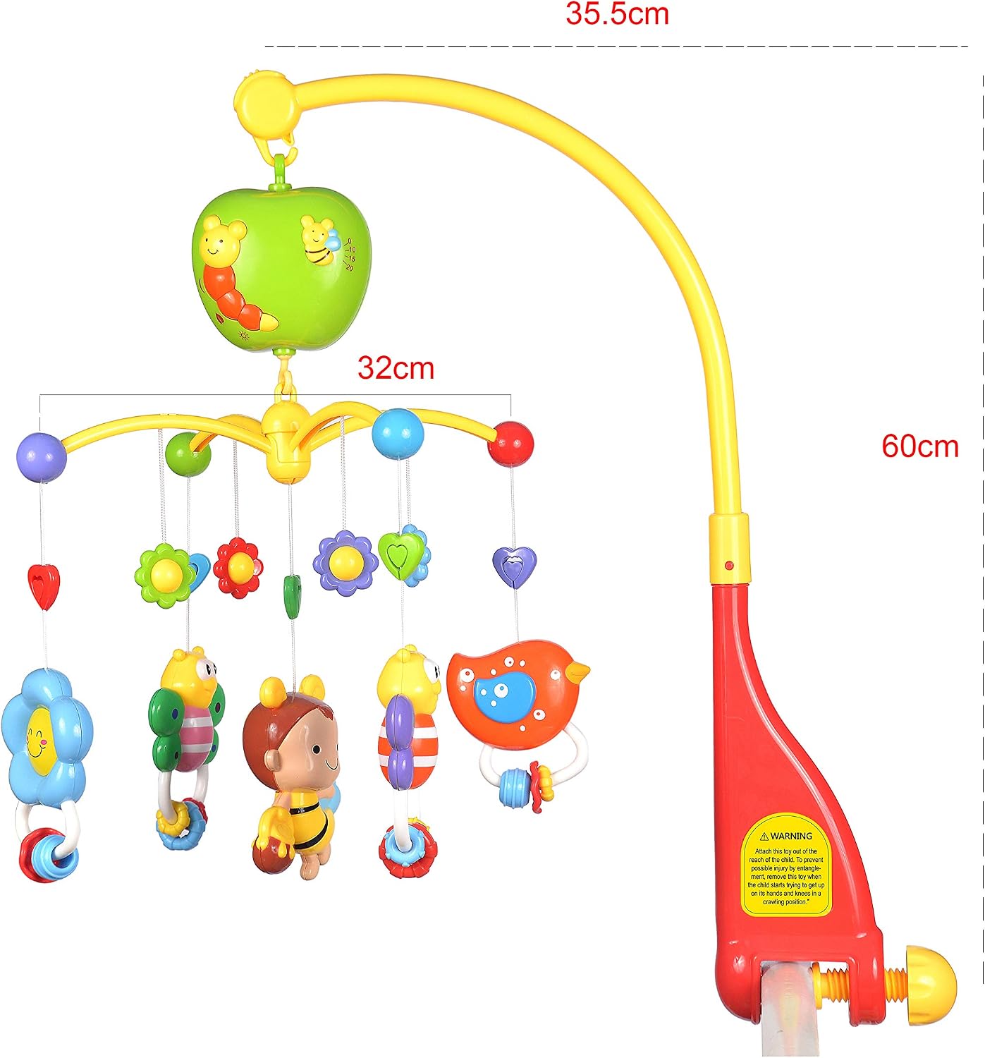 Meero London 6918 Baby Mobile and Stroller Activity Toy with Music, Adjustable Arm to Fit All Cots - Image 3