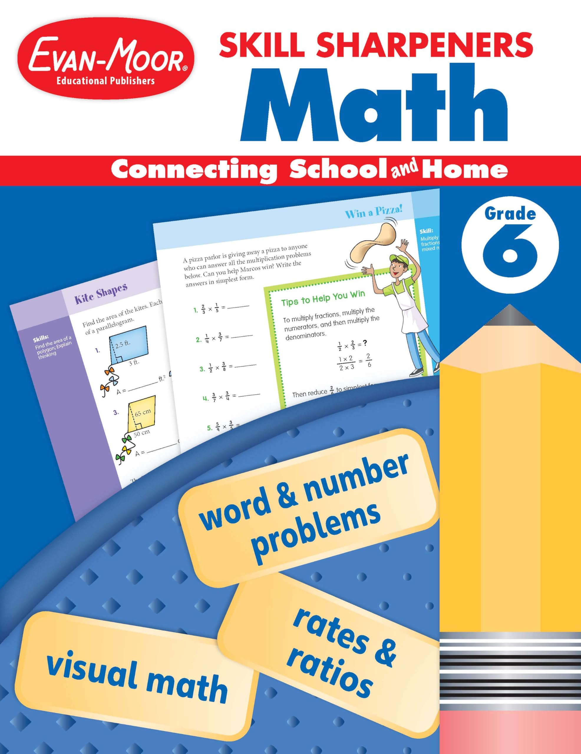 Evan-Moor Skill Sharpeners Math Workbook, Grade 5, Multiplication, Division, Test Prep, Geometry, Measurements, Graphing, Fractions, Decimals, Logical Thinking, Algebra, Ratios, Percentage, Homeschool