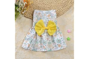 Dog Bowknot Princess Dress Puppy Cute Clothes Summer Soft Breathable Dresses Dog Lightweight Comfortable Outfit Pet Sundress 